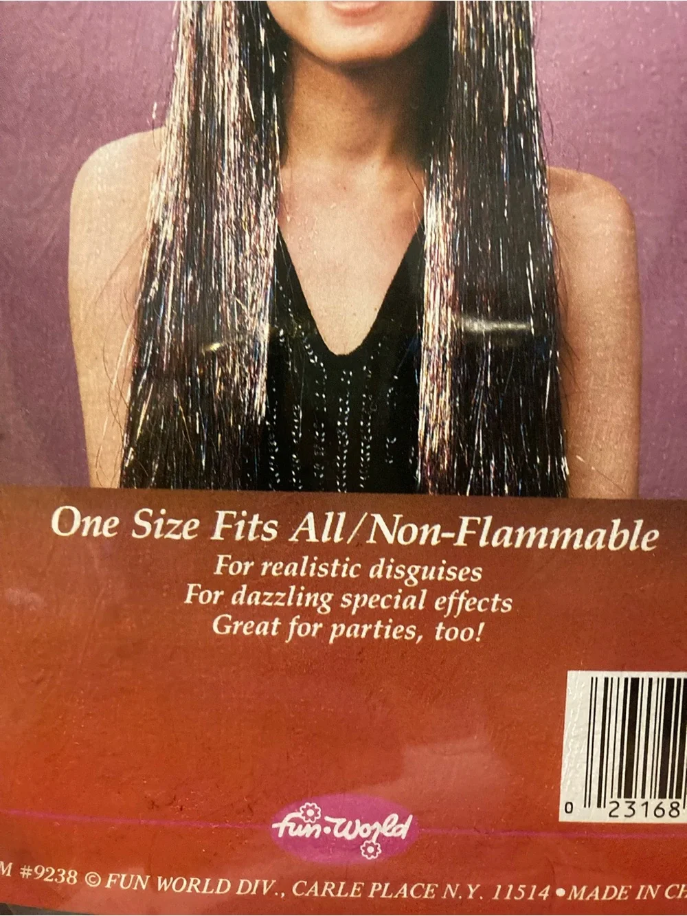 Vintage Fun World tinsel wig